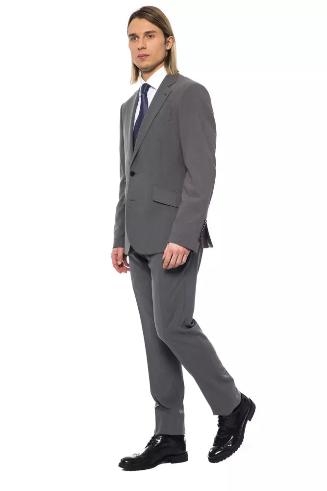 Billionaire Italian Couture Grey Wool Men Suit