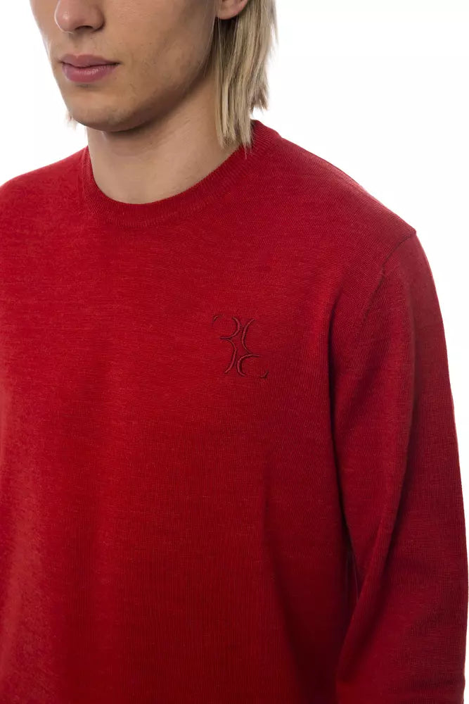 Billionaire Italian Couture Red Merino Wool Sweater for Men