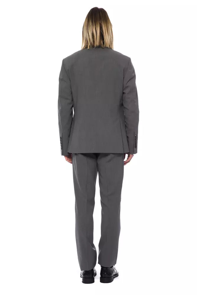 Billionaire Italian Couture Grey Wool Men Suit