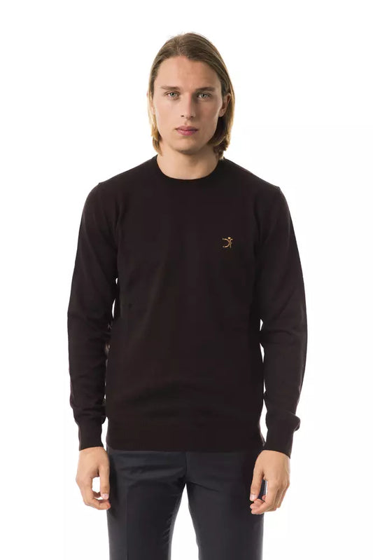 Uominitaliani Brauner Pullover aus Merinowolle für Männer