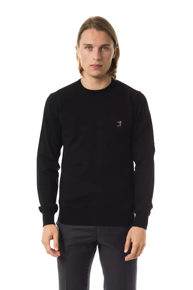 Uominitaliani Schwarzer Pullover aus Merinowolle für Männer