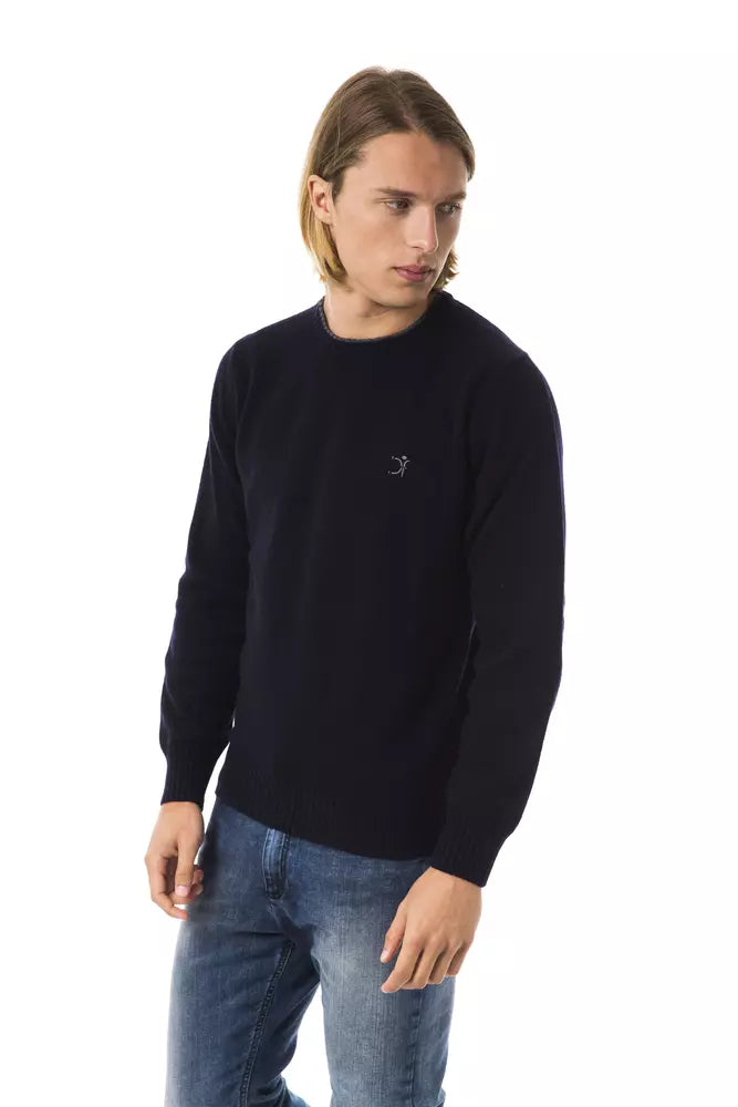 Uominitaliani Blauer Pullover aus Wolle für Männer