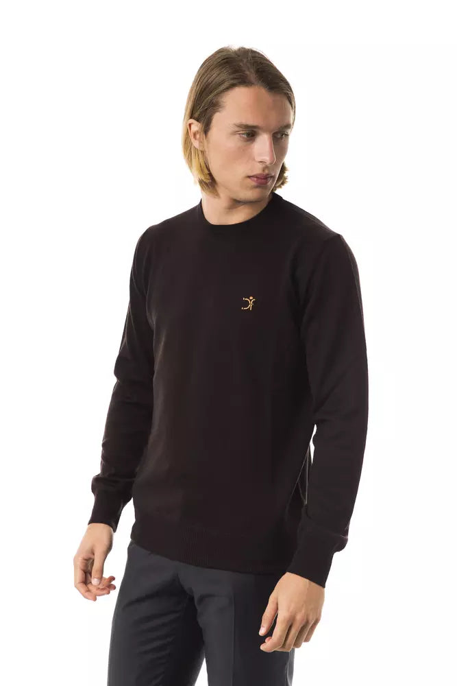 Uominitaliani Brauner Pullover aus Merinowolle für Männer