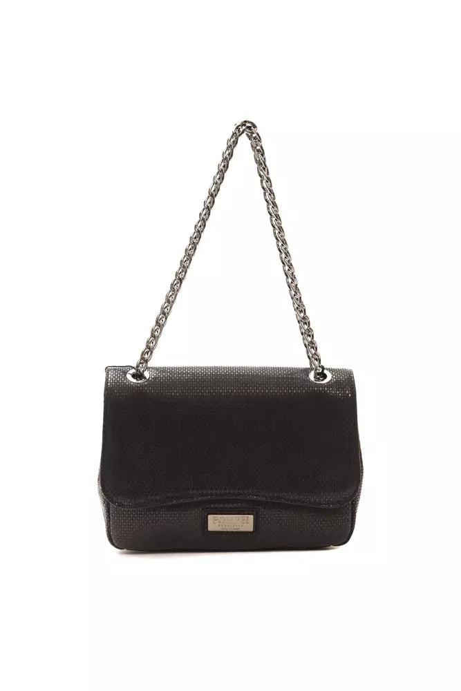 Pompei Donatella Schwarze Leder Damen Crossbody Tasche