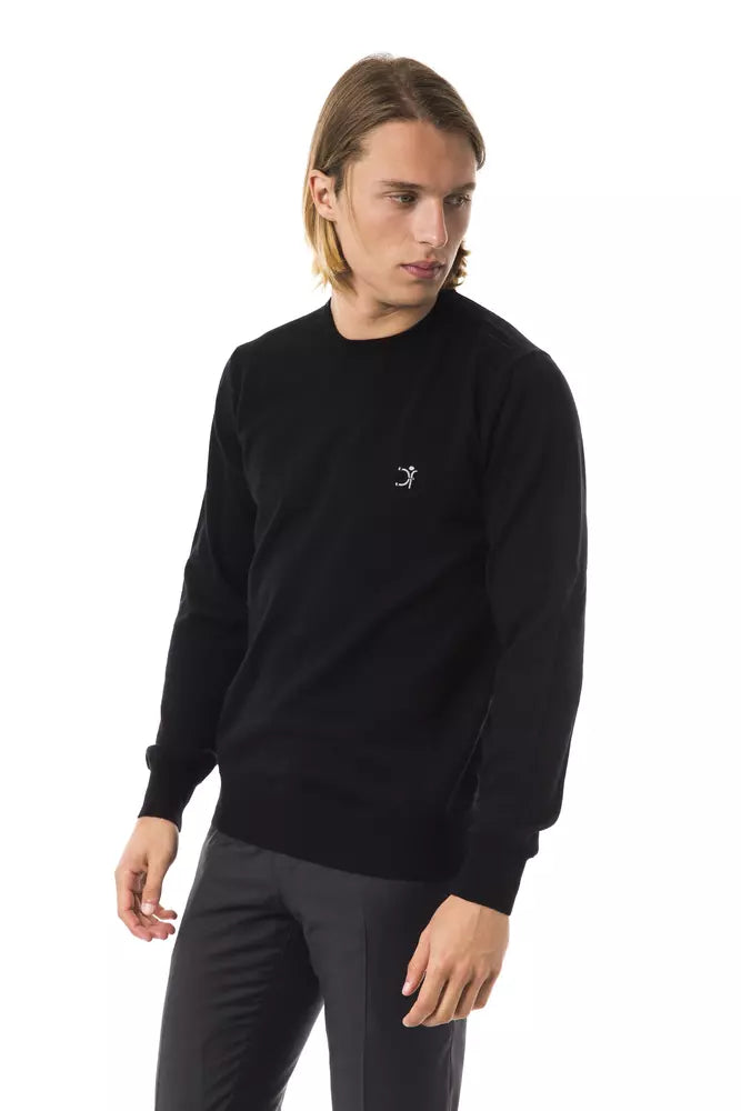 Uominitaliani Schwarzer Pullover aus Merinowolle für Männer