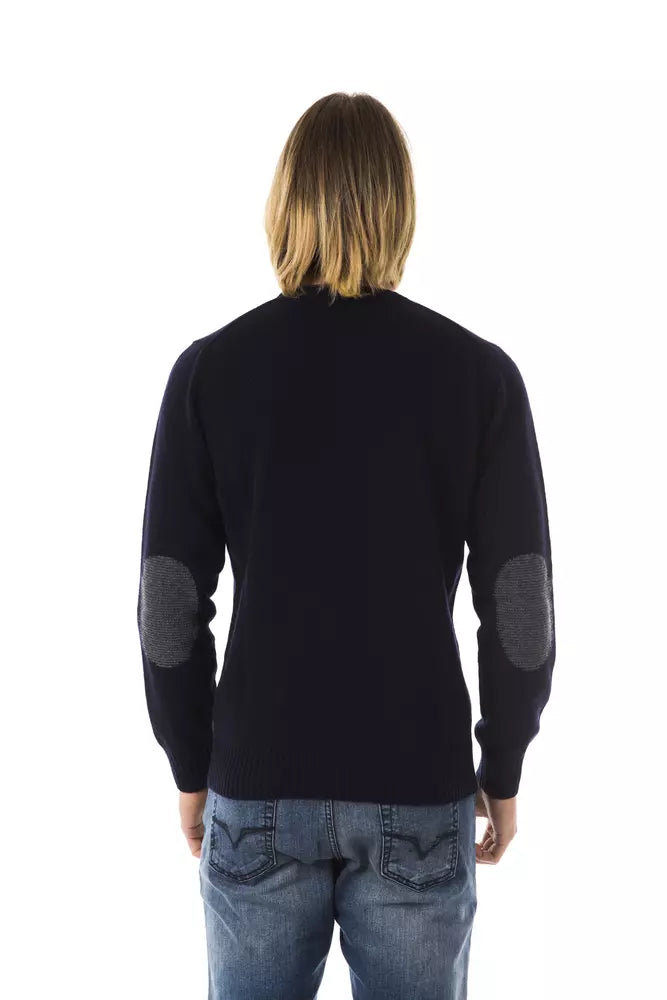 Uominitaliani Blauer Pullover aus Wolle für Männer