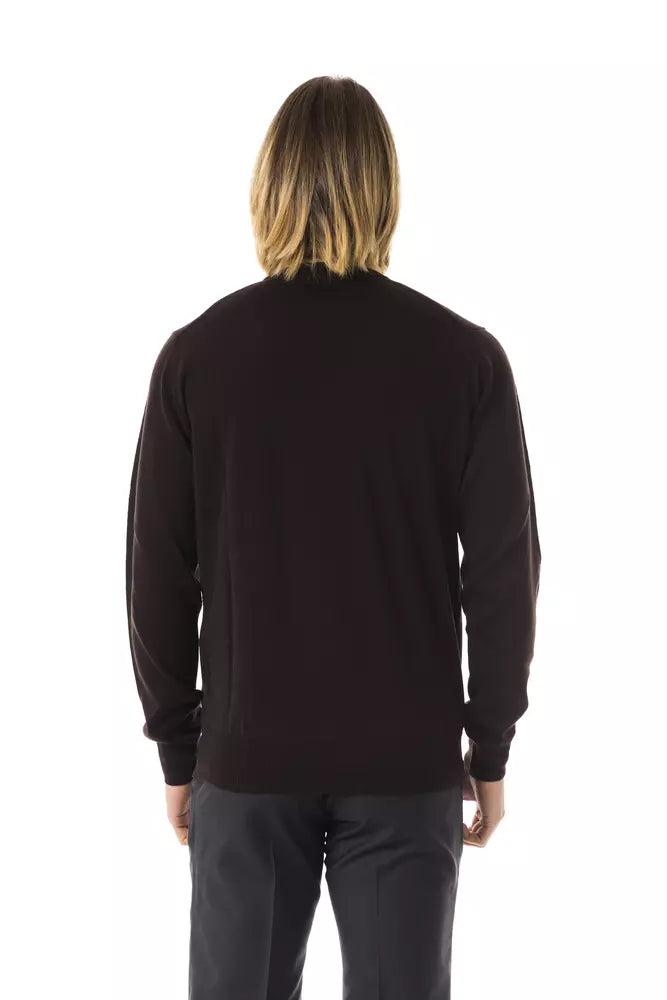 Uominitaliani Brauner Pullover aus Merinowolle für Männer