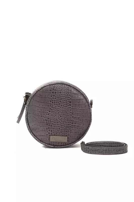 Pompei Donatella Gray Leather Women's Crossbody Bag