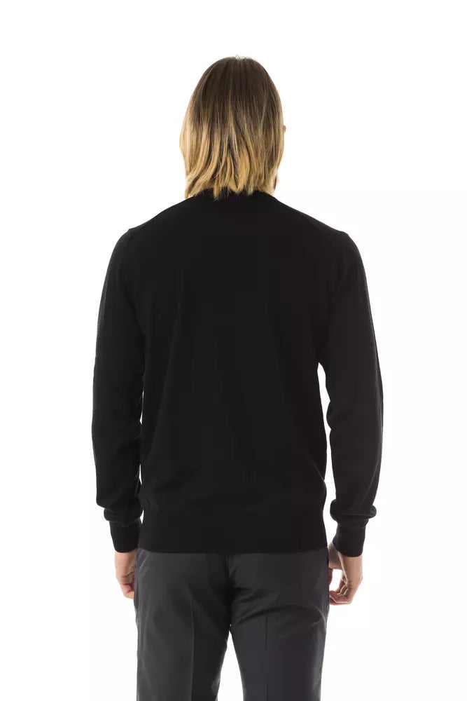 Uominitaliani Schwarzer Pullover aus Merinowolle für Männer