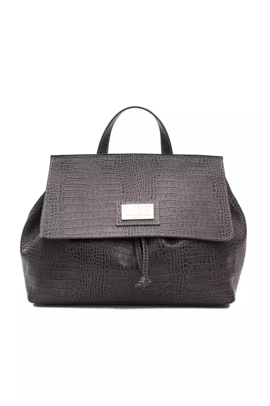 Pompei Donatella Graue Leder Damen Handtasche