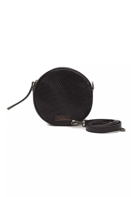 Pompei Donatella Schwarze Leder Damen Crossbody Tasche