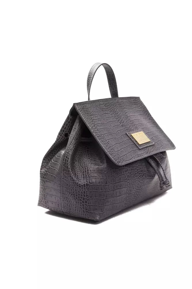 Pompei Donatella Graue Leder Damen Handtasche