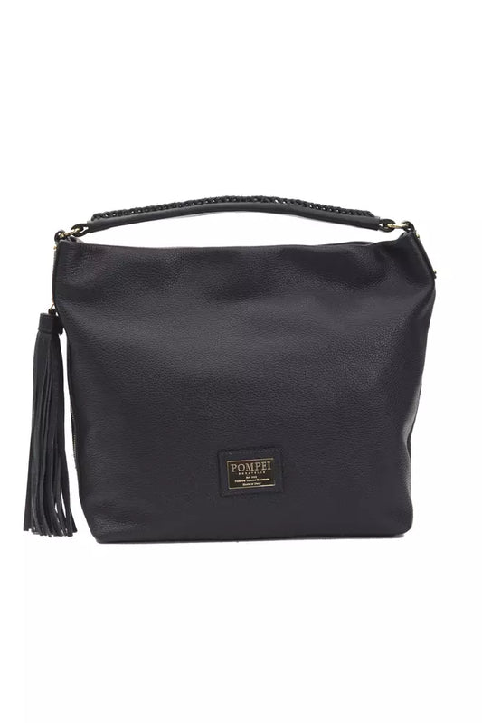 Pompei Donatella Grey Leather Women's Shoulder Bag