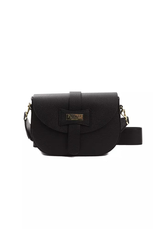 Pompei Donatella Black Leather Women's Crossbody Bag