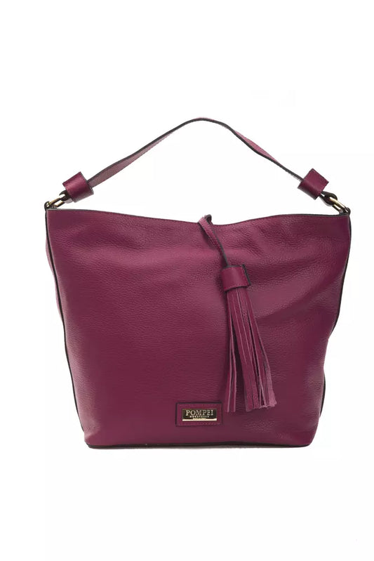 Pompei Donatella Burgundy Leather Women's Shoulder Bag