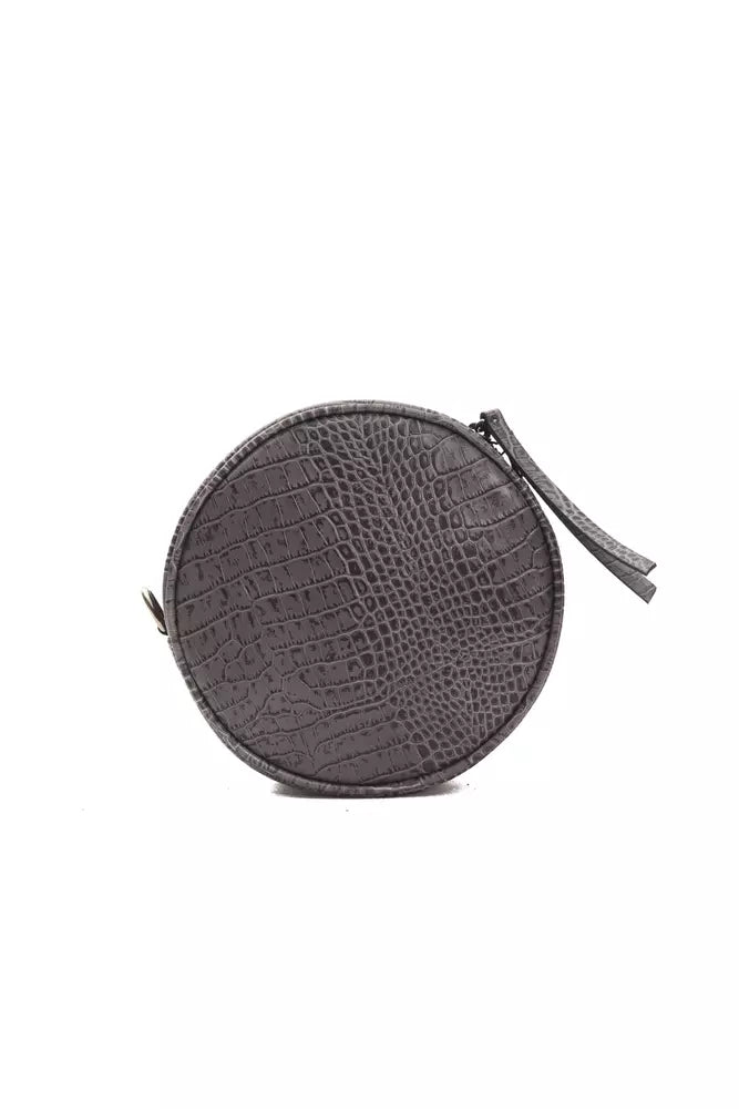 Pompei Donatella Gray Leather Women's Crossbody Bag