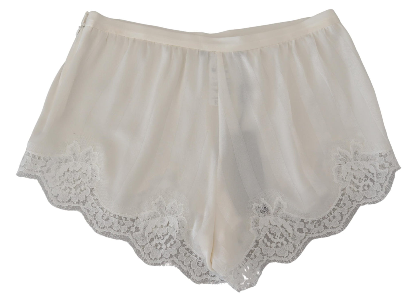 Dolce &amp; Gabbana Elegant White Lace Lingerie Shorts