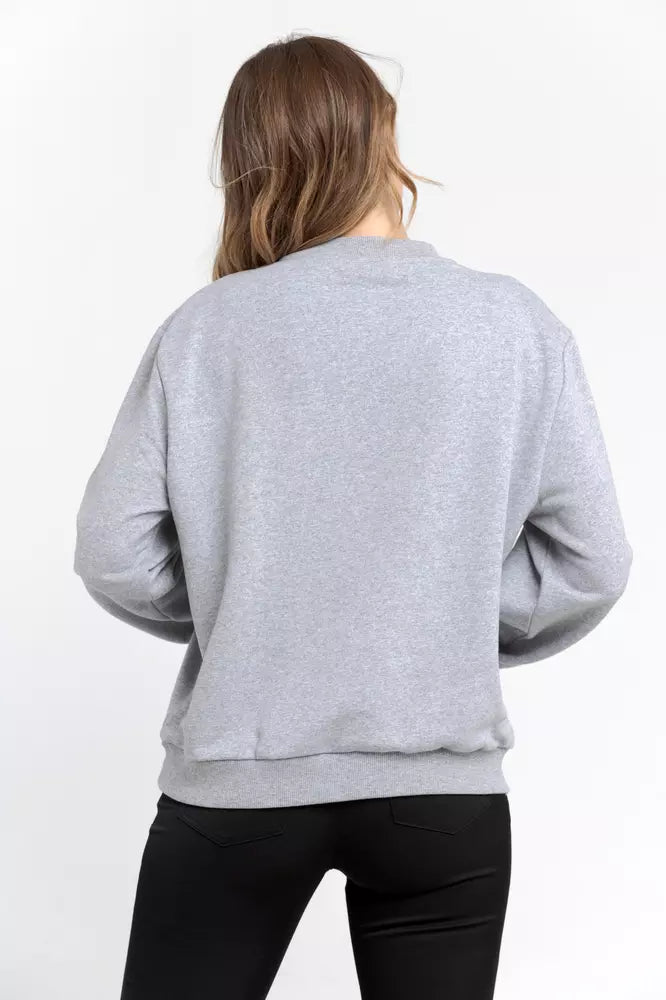 Trussardi Grauer Baumwollpullover für Frauen