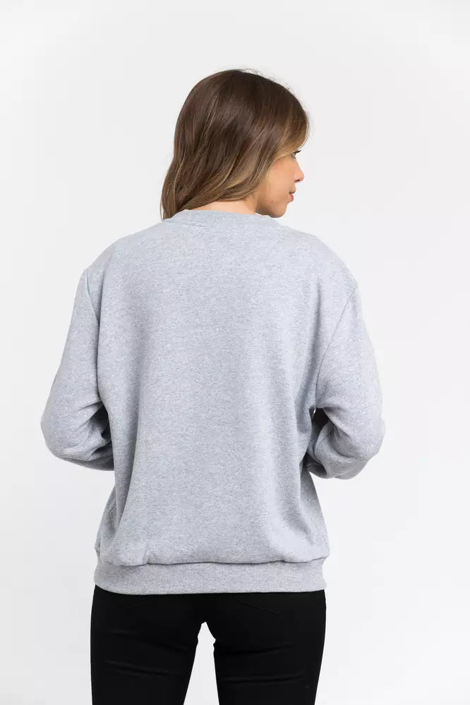 Trussardi Grauer Baumwollpullover für Frauen