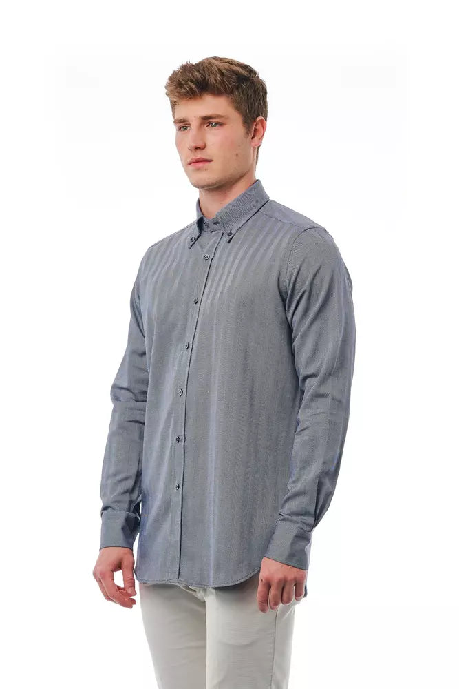 Bagutta Blue Cotton Shirt for Men