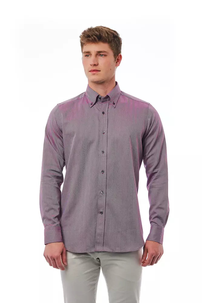 Bagutta Burgundy Cotton Shirt for Men