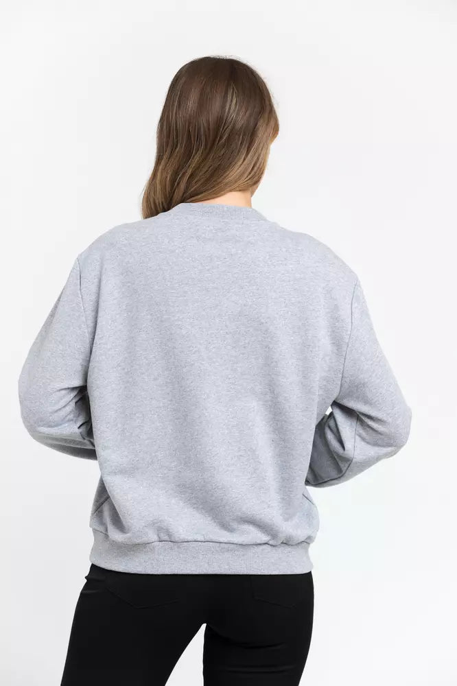 Trussardi Grauer Baumwollpullover für Frauen