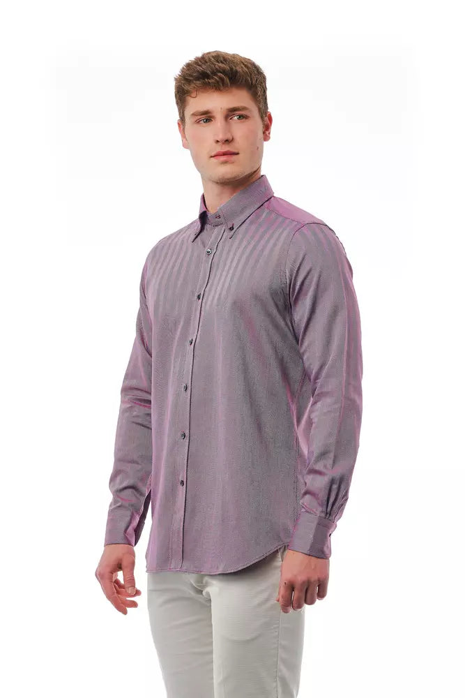 Bagutta Burgundy Cotton Shirt for Men