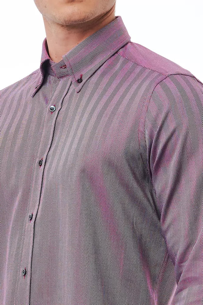 Bagutta Burgundy Cotton Shirt for Men