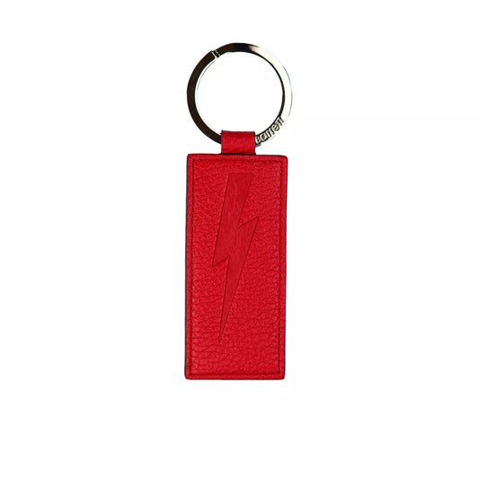 Neil Barrett Red Leather Keychain for Men