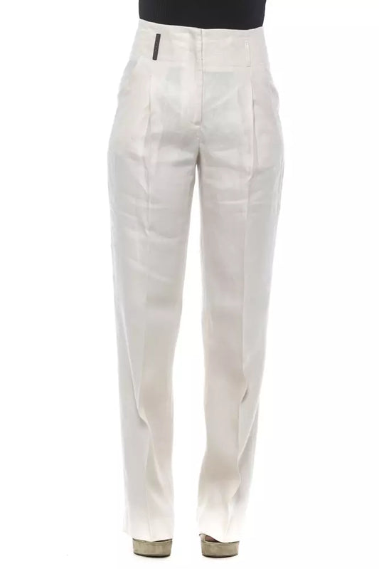 Peserico Elegant high-waisted linen palazzo pants