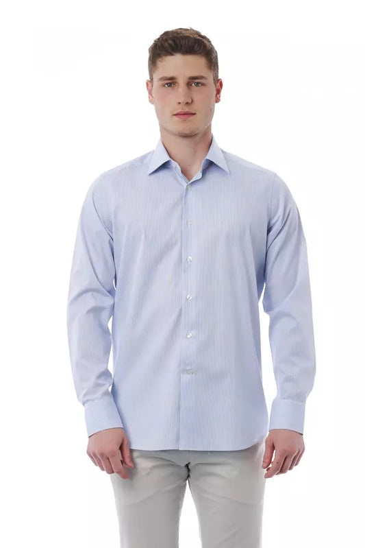 Bagutta Light Blue Cotton Shirt for Men