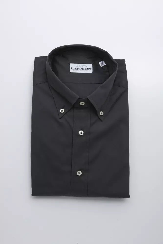 Robert Friedman Gray Cotton Shirt for Men