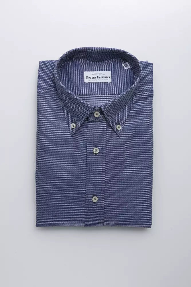 Robert Friedman Blue Cotton Shirt for Men