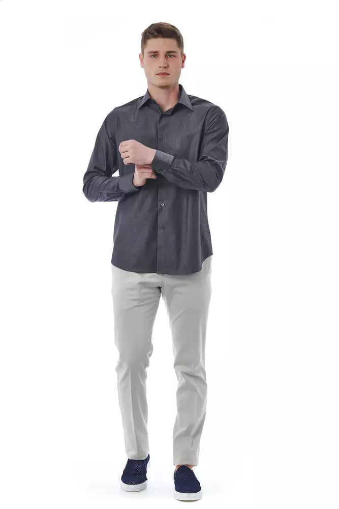 Bagutta Gray Cotton Shirt for Men