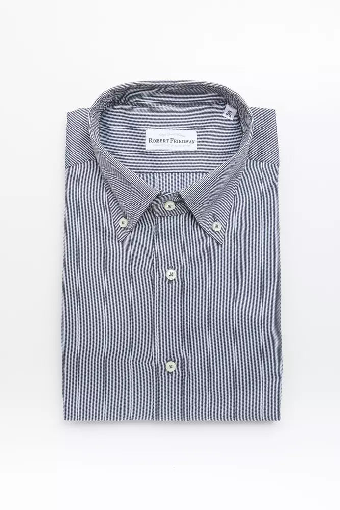 Robert Friedman Blue Cotton Shirt for Men