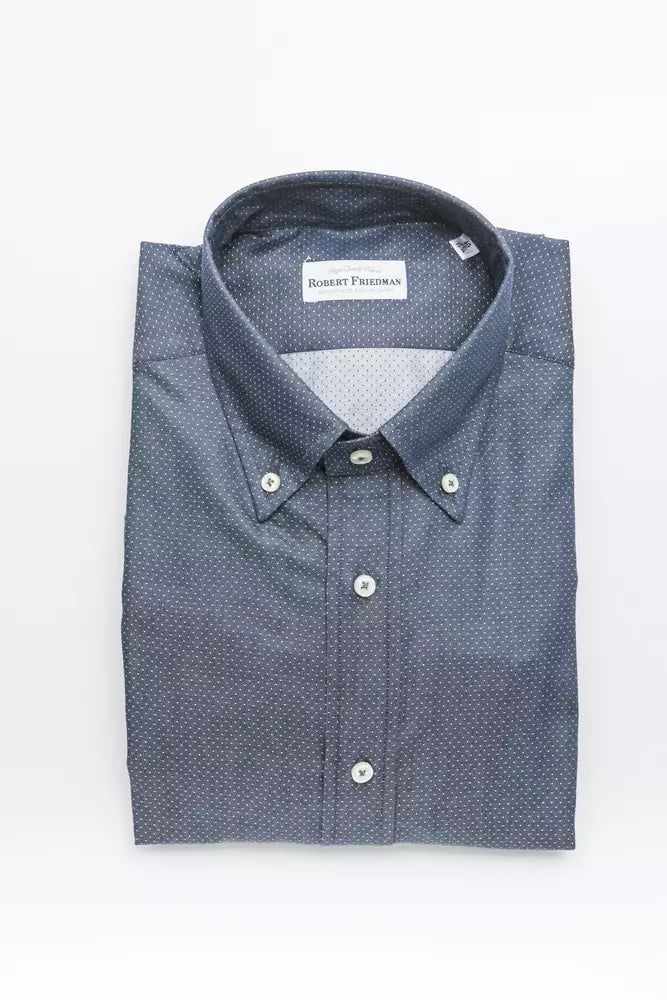 Robert Friedman Blue Cotton Shirt for Men