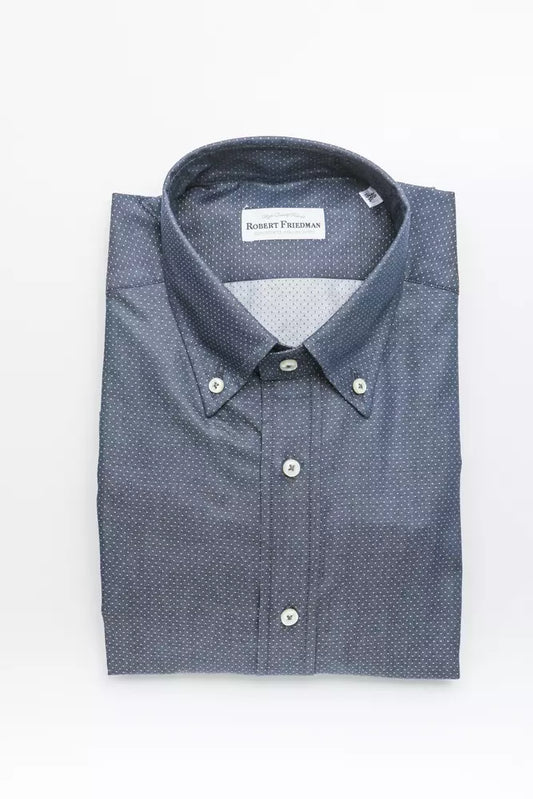 Robert Friedman Blue Cotton Shirt for Men