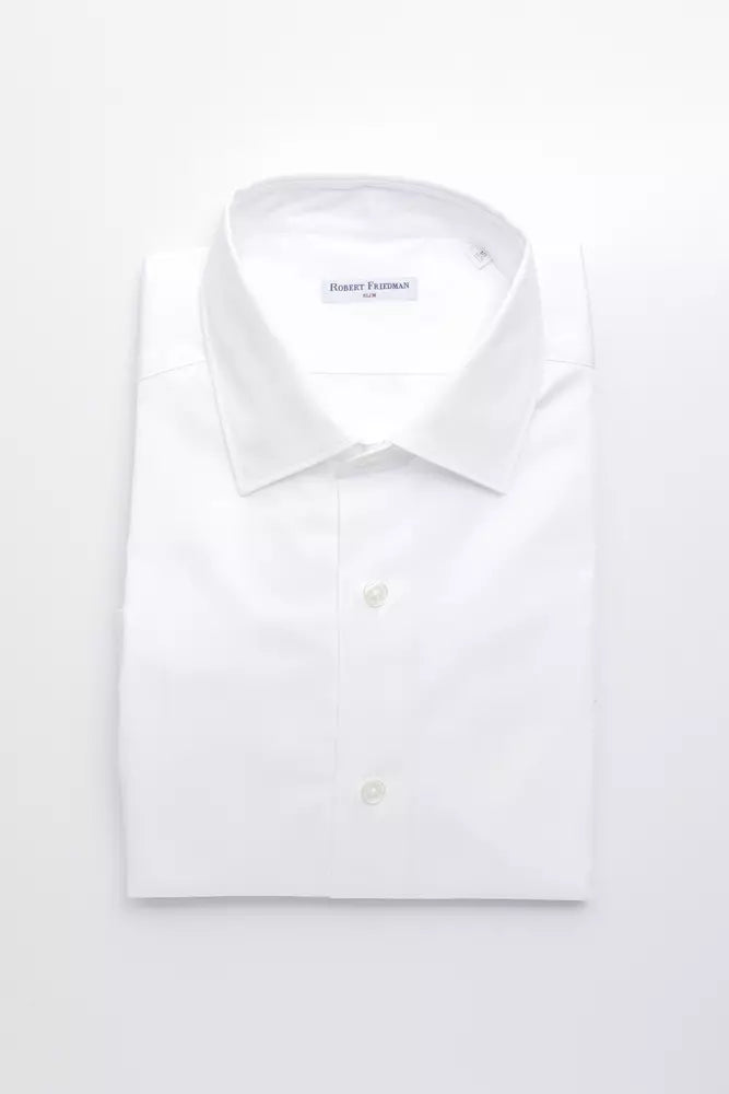 Robert Friedman Men's White Cotton Shirt