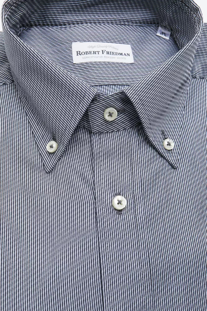 Robert Friedman Blue Cotton Shirt for Men