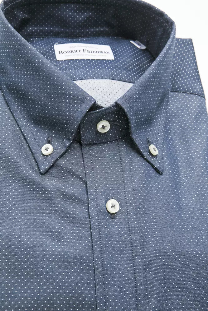 Robert Friedman Blue Cotton Shirt for Men