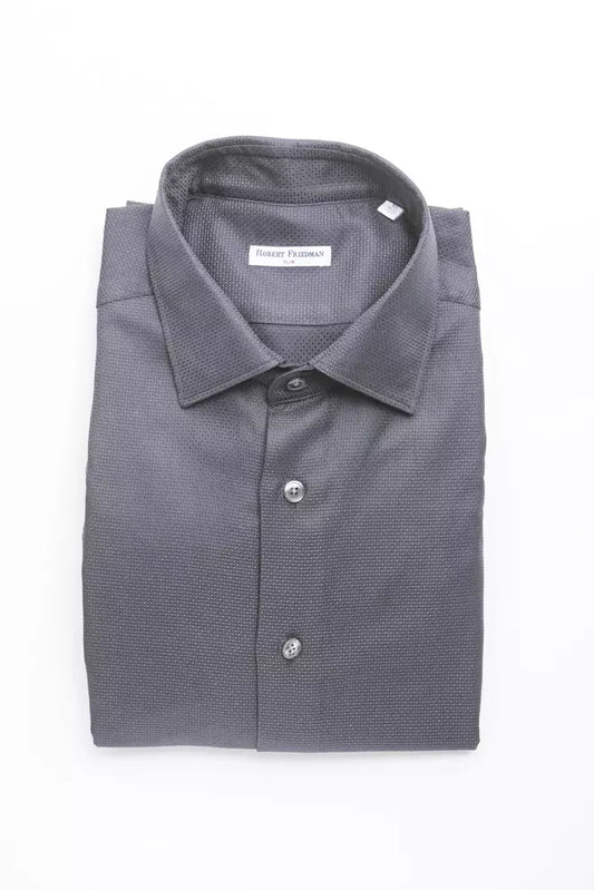 Robert Friedman Blue Cotton Shirt for Men