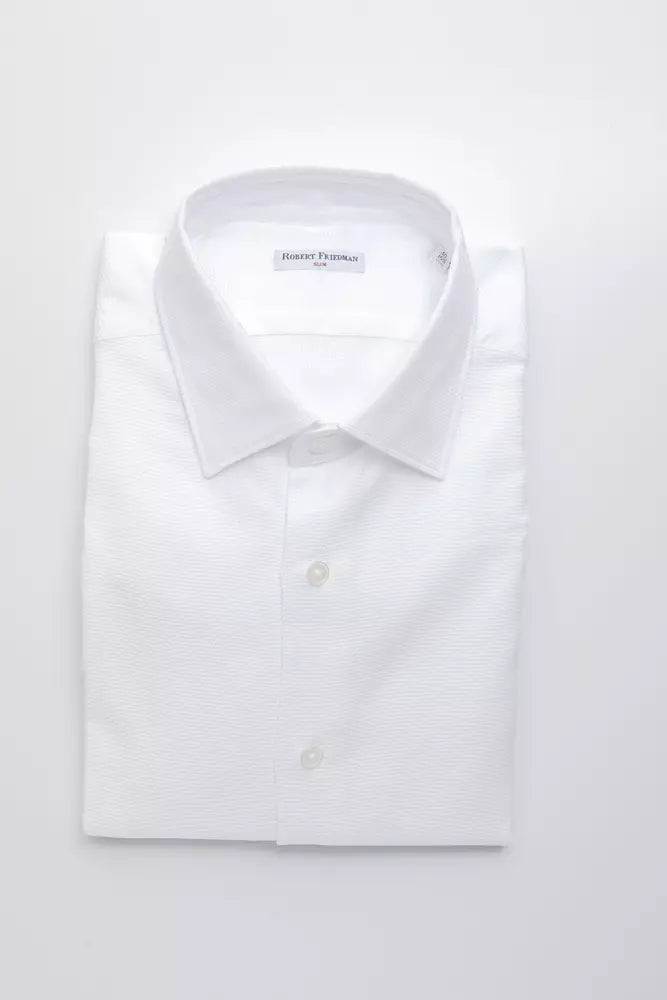 Robert Friedman Men's White Cotton Shirt