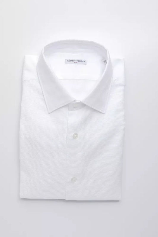 Robert Friedman Men's White Cotton Shirt