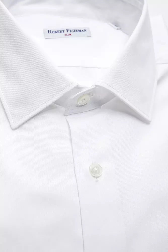 Robert Friedman Men's White Cotton Shirt