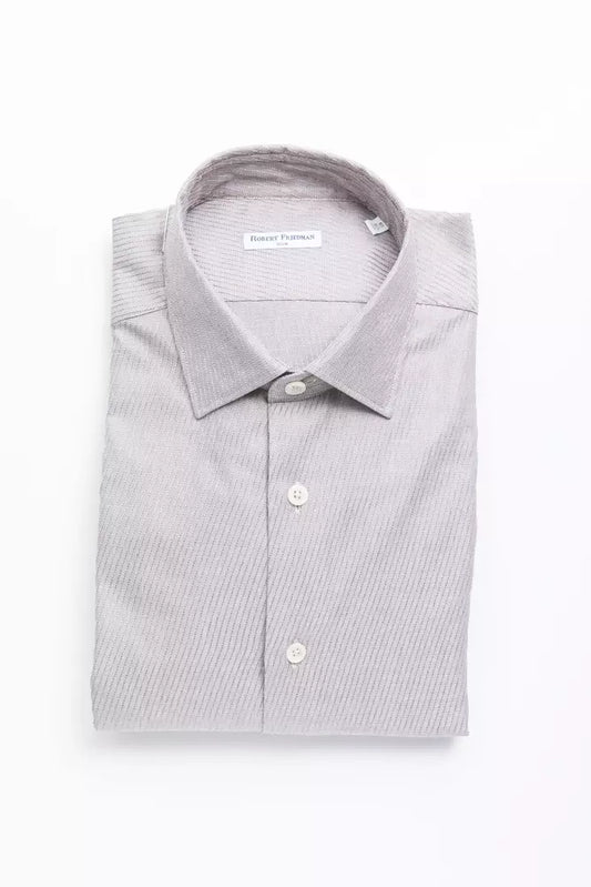 Robert Friedman Beige Cotton Men's Shirt