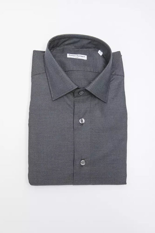 Robert Friedman "Men's Black Cotton Shirt"