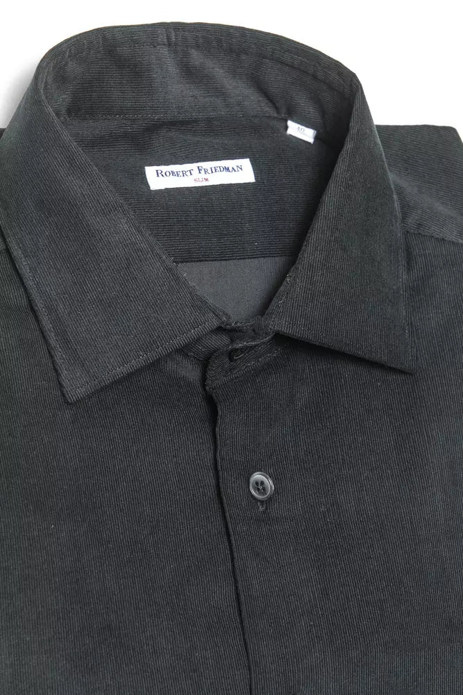 Robert Friedman Black Cotton Shirt for Men