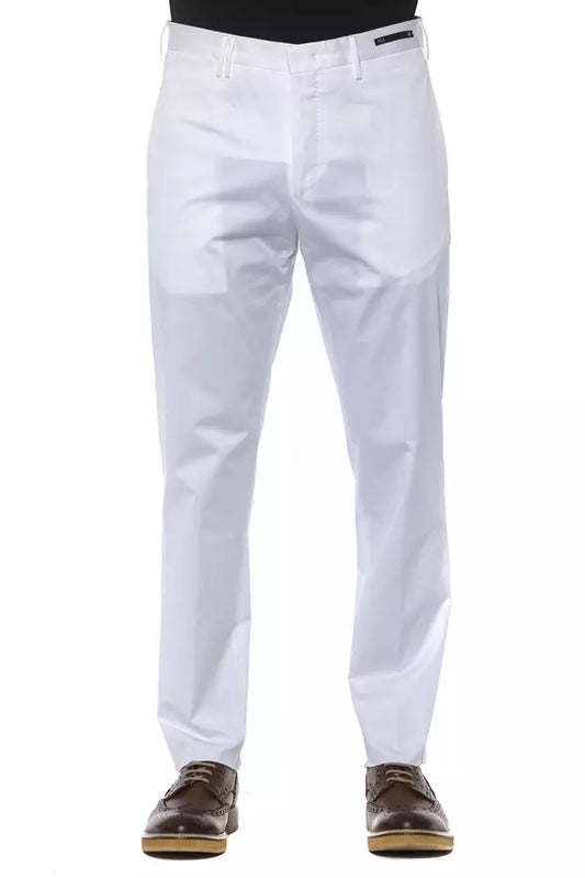 PT Torino White Cotton Pants for Men