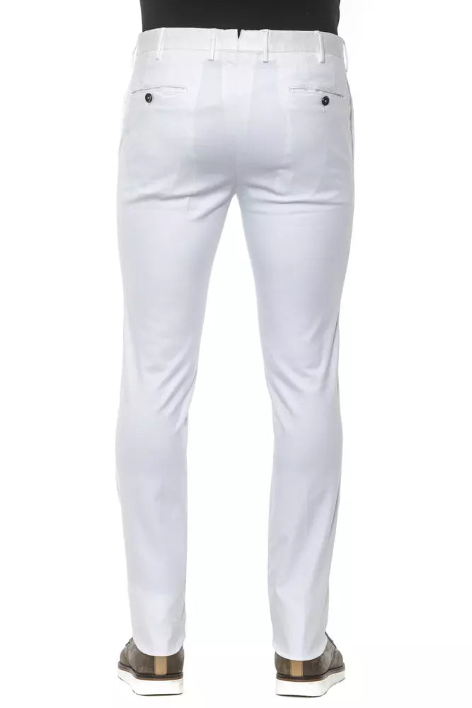 PT Torino White slim fit men's cotton trousers