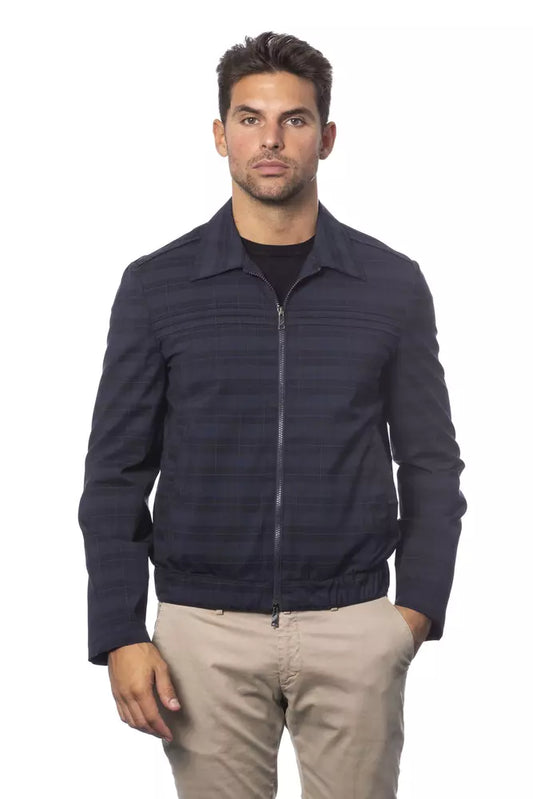 Verri Blue Wool Bomber Jacket for Men